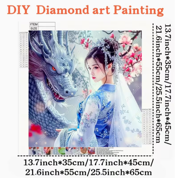 Diamond Painting Asiatische Schönheit & Drachengöttin